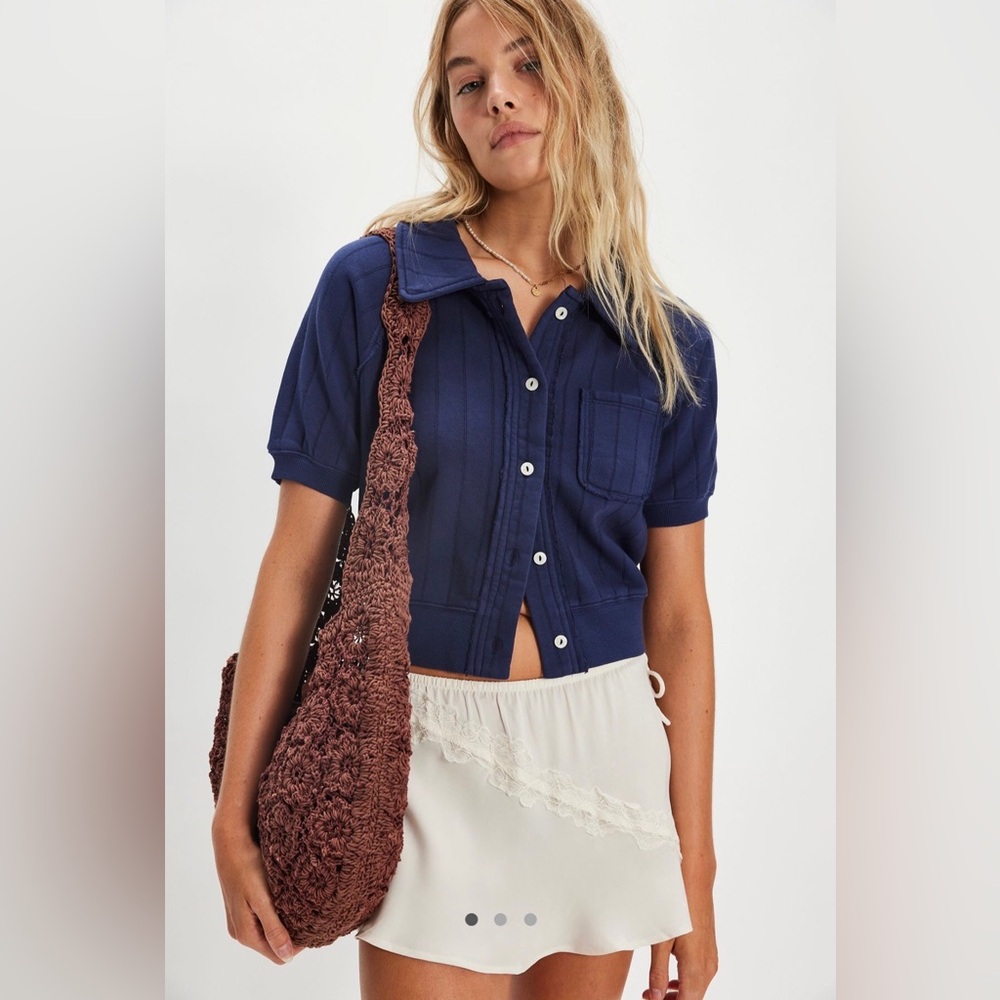 Free people on point sweatshirt polo